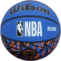 Karl-Anthony Towns New York Knicks Autographed Wilson Black/Blue Graffiti Basketball