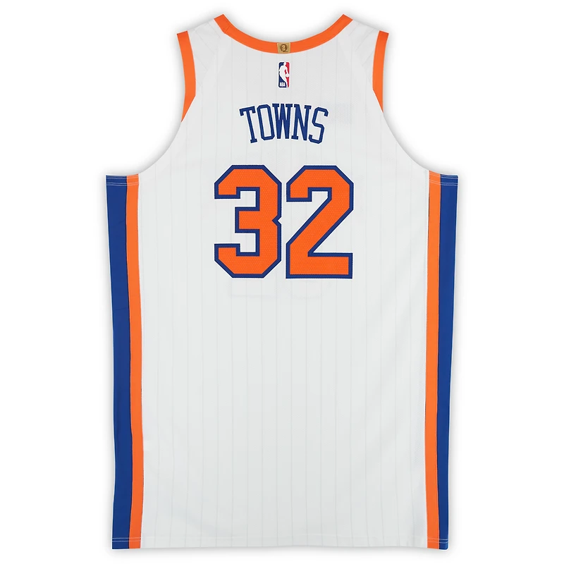 Karl-Anthony Towns New York Knicks Game-Used #32 White Nike City Edition Jersey vs. Phoenix Suns on April 6, 2025 - Size 54+6