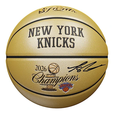 Landry Shamet New York Knicks Autographed 2026 NBA Finals Champions Wilson Champions Logo Gold Basketball