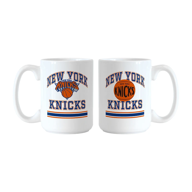 Ensemble de tasses Logo Brands New York Knicks 15 oz (44 cl) : actuelles et rétro