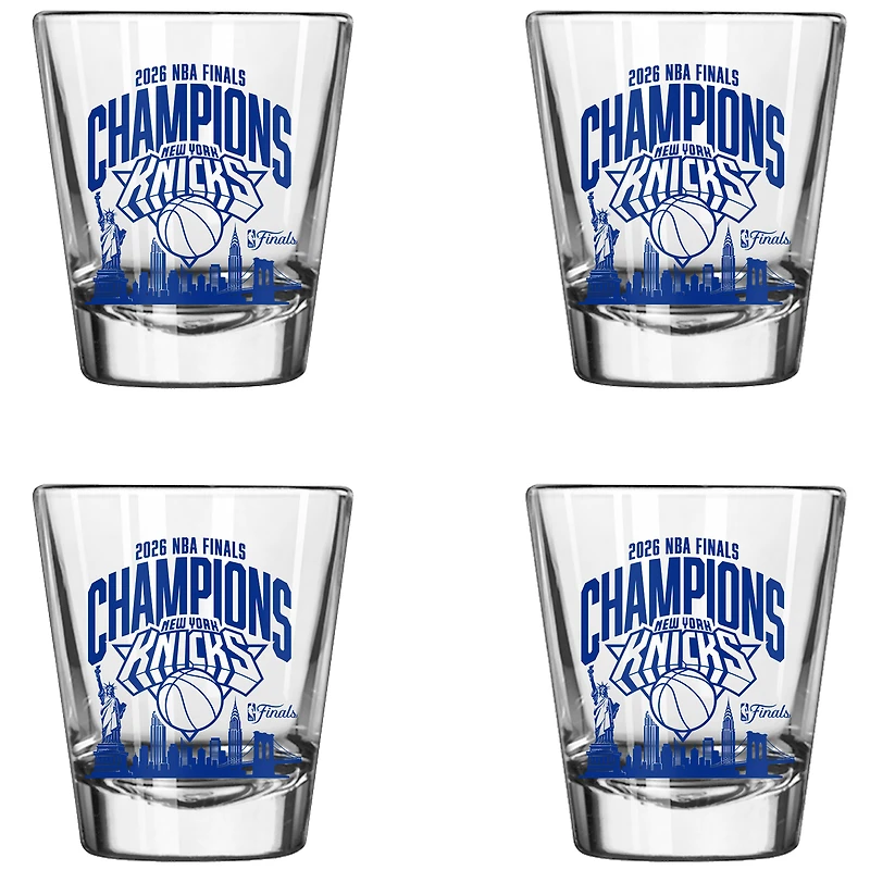 Logo Brands New York Knicks 2026 NBA Finals Champions Four-Pack 2oz. Shot Glass Set