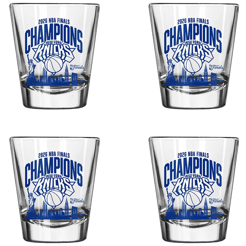 Logo Brands New York Knicks 2026 NBA Finals Champions Four-Pack 2oz. Shot Glass Set
