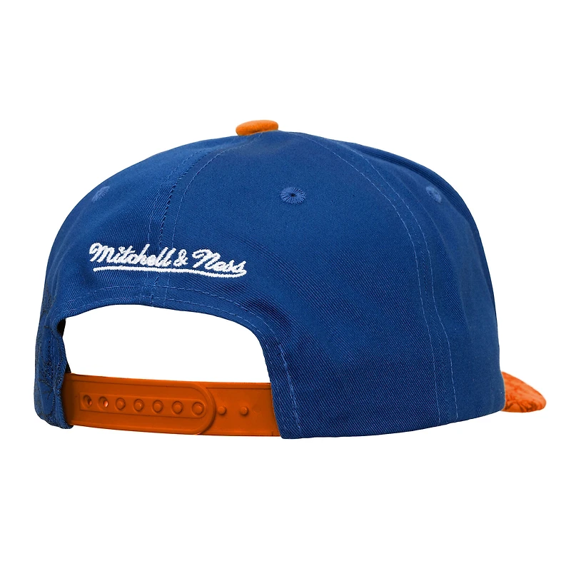 Casquette ajustable bleu/orange pour homme Mitchell & Ness New York Knicks May Flowers