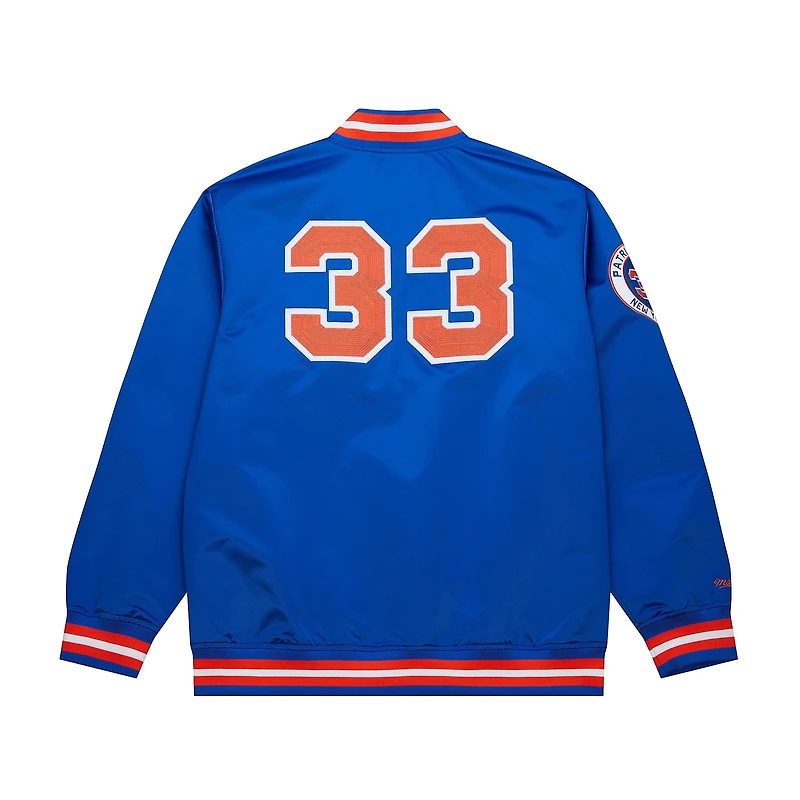 Veste en satin à boutons-pression Patrick Ewing Royal New York Knicks NBA Legends pour homme Mitchell & Ness