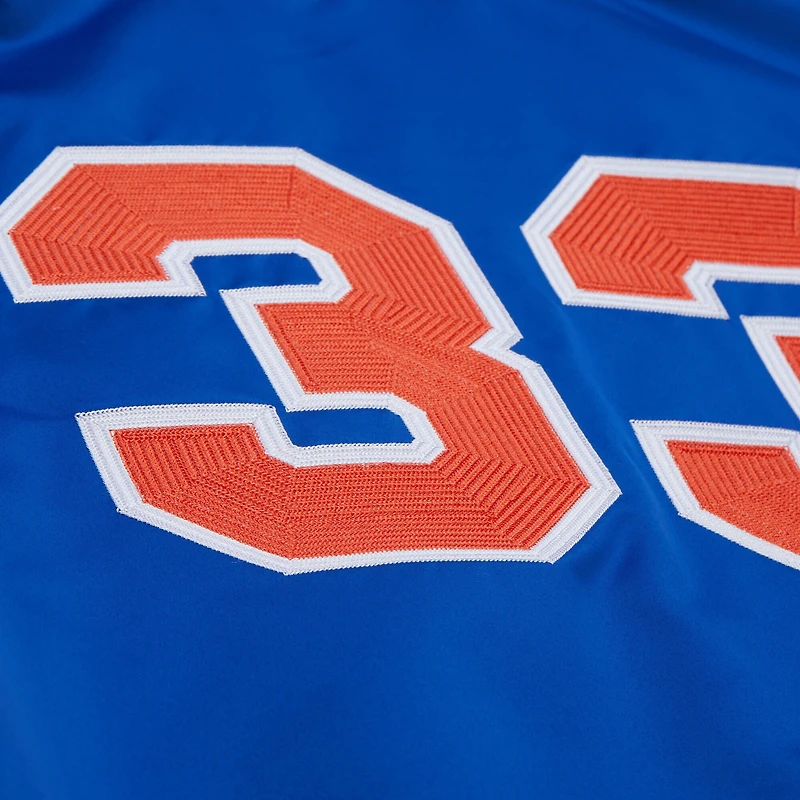 Men's Mitchell & Ness Patrick Ewing Royal New York Knicks NBA Legends Full-Snap Satin Jacket