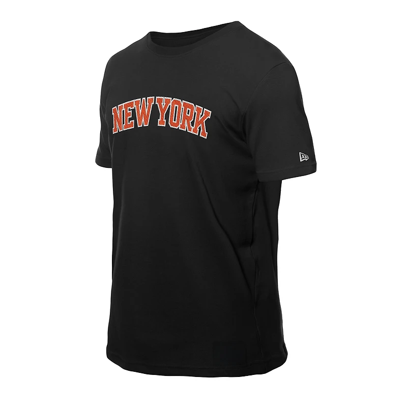T-shirt à manches courtes premium brodé pour homme, modèle NBA New Era GCP, Knicks BLK V107988, TEEMENSCR 60758065 #5