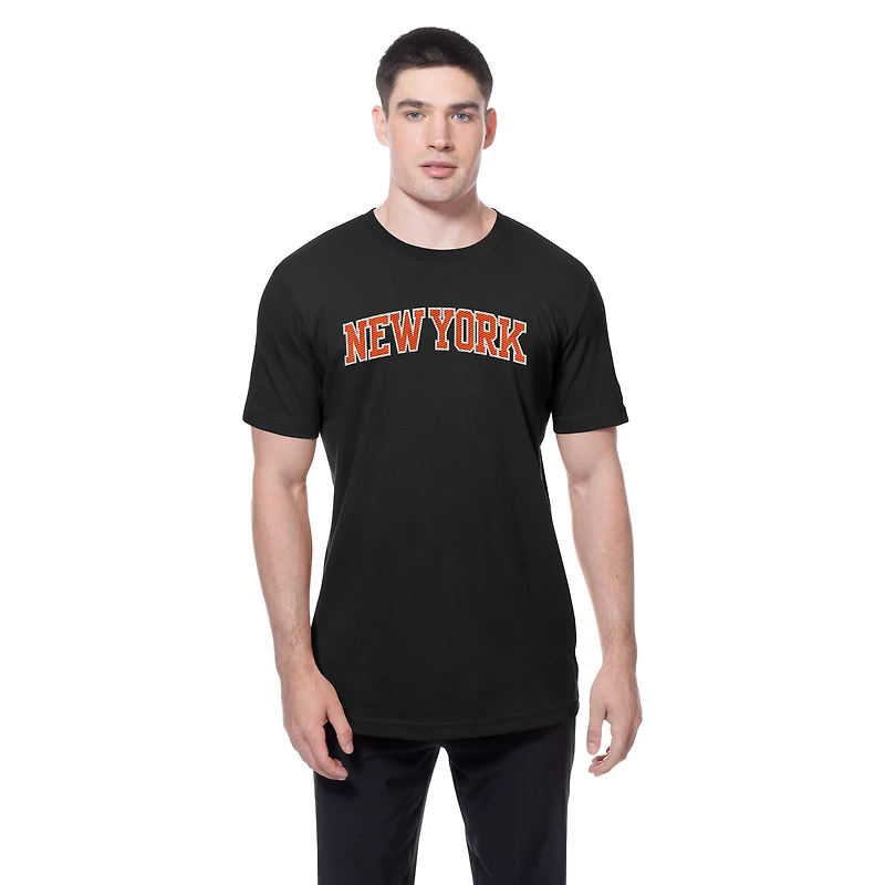T-shirt à manches courtes premium brodé pour homme, modèle NBA New Era GCP, Knicks BLK V107988, TEEMENSCR 60758065 #5