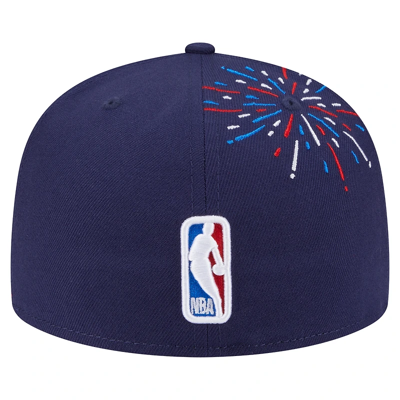 Casquette ajustée 59FIFTY Americana Fireworks New Era bleu marine pour homme des York Knicks