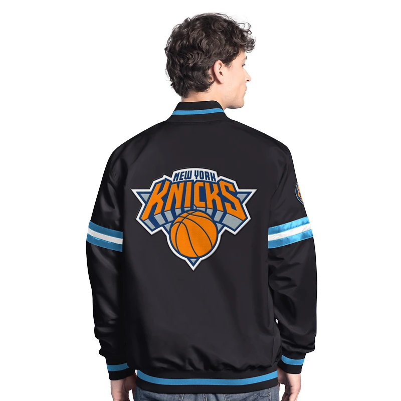 Veste à boutons-pression complète Scout Varsity des New York Knicks Starter noire pour homme