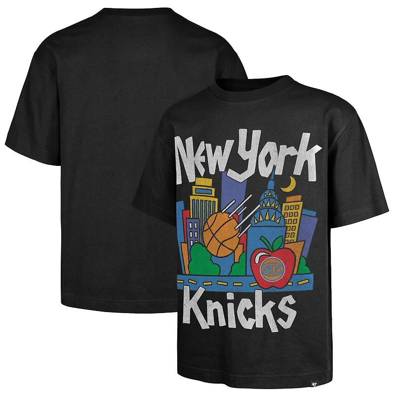 T-shirt épais noir Sigma Foundation pour homme, modèle 47, des New York Knicks