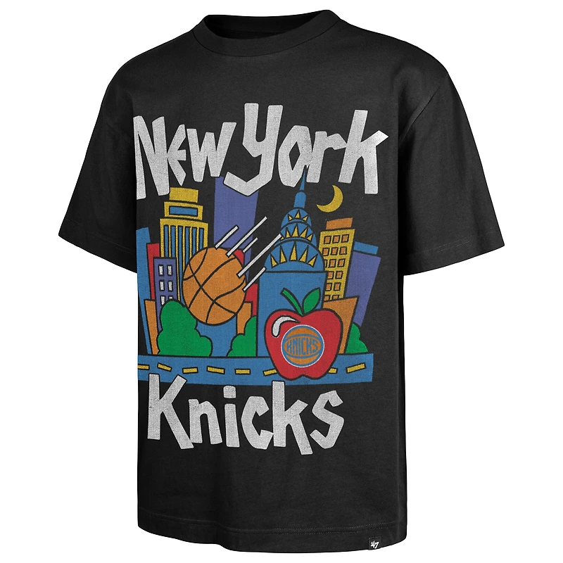 T-shirt épais noir Sigma Foundation pour homme, modèle 47, des New York Knicks
