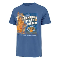 Men's '47 Blue New York Knicks 2026 NBA Finals Champions Statue of Liberty Franklin T-Shirt