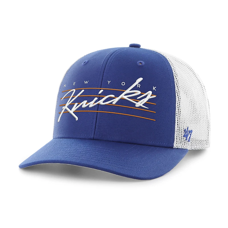 Casquette ajustable Downburst Trucker bleue des New York Knicks '47 pour homme