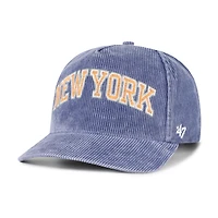 Chapeau à capuche ajustable en velours côtelé délavé bleu New York Knicks « Reclaim Snow Wash » pour homme