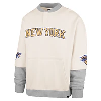 Sweat-shirt polaire double épaisseur Trifecta de la collection Crossover New York Knicks '47 Cream pour homme