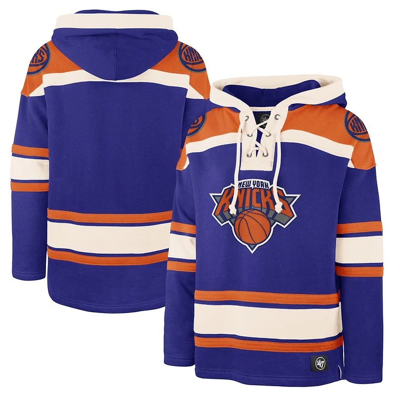 Sweat à capuche en dentelle supérieure '47 Royal New York Knicks pour hommes