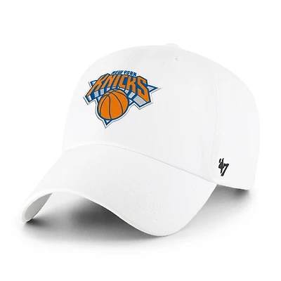 Men's '47 White New York Knicks Clean Up Adjustable Hat