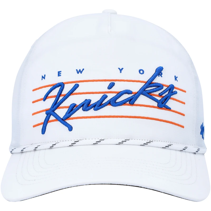 Men's '47 White New York Knicks Downburst Hitch Snapback Hat