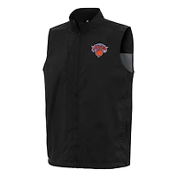 Men's Antigua  Black New York Knicks Brisk Full-Zip Vest