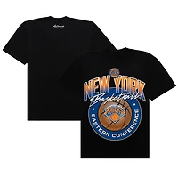 T-shirt de basket-ball noir Authmade pour homme, en maille premium, des New York Knicks