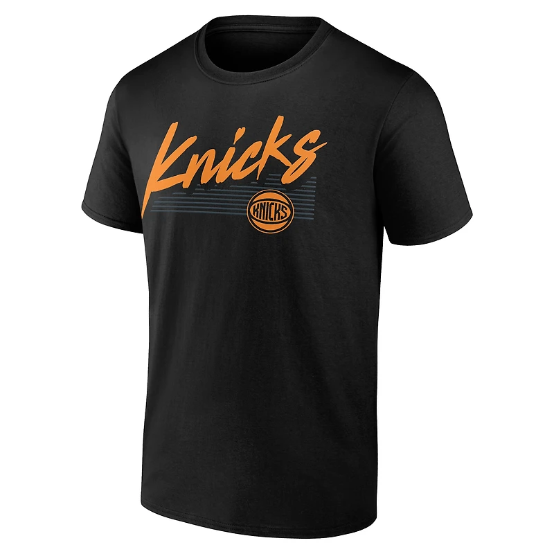 T-shirt noir à blocs de couleurs pour homme des New York Knicks