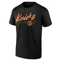 T-shirt noir à blocs de couleurs pour homme des New York Knicks