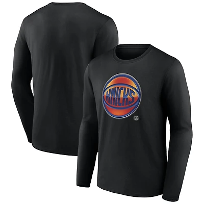 Men's Black New York Knicks Midnight Mascot Long Sleeve T-Shirt