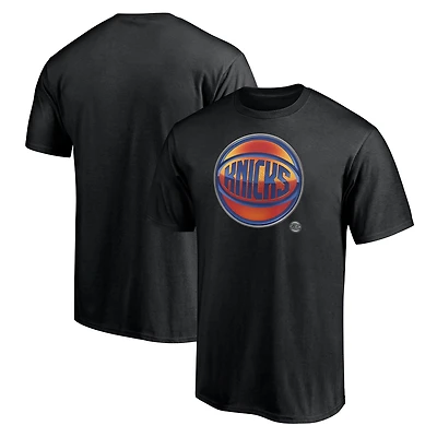 T-shirt noir pour homme avec mascotte Midnight des New York Knicks