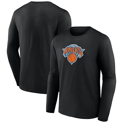 Men's  Black New York Knicks Primary Logo Long Sleeve T-Shirt