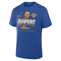 Men's Blue New York Knicks 2026 NBA Finals Champions Trophy T-Shirt