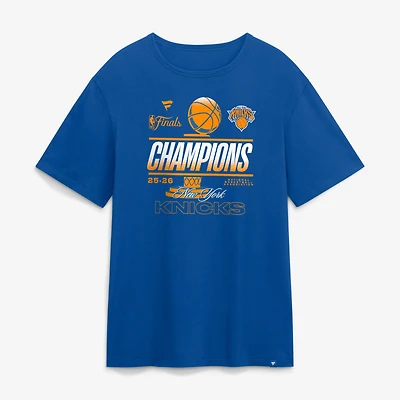 Men's Blue New York Knicks 2026 NBA Finals Champions Trophy T-Shirt