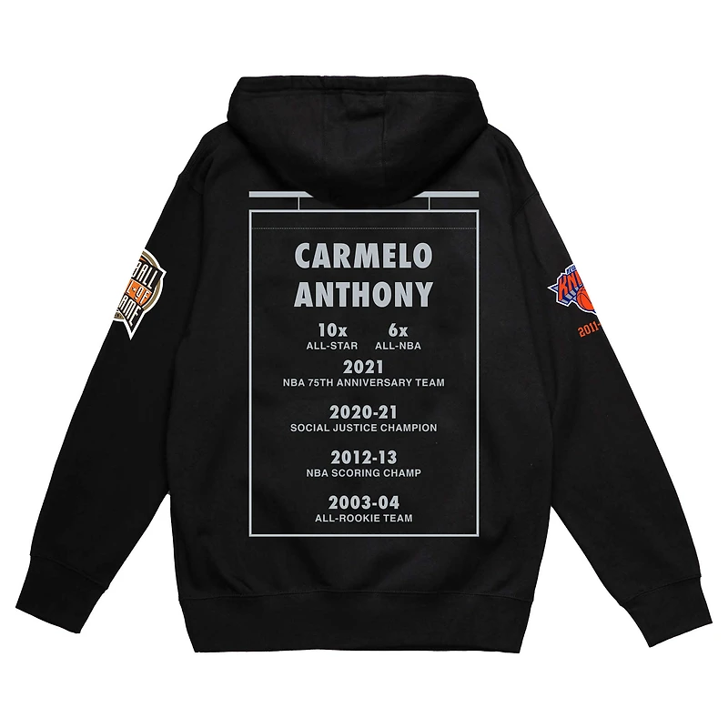 Sweat à capuche noir Carmelo Anthony Ultimate Player pour homme des New York Knicks