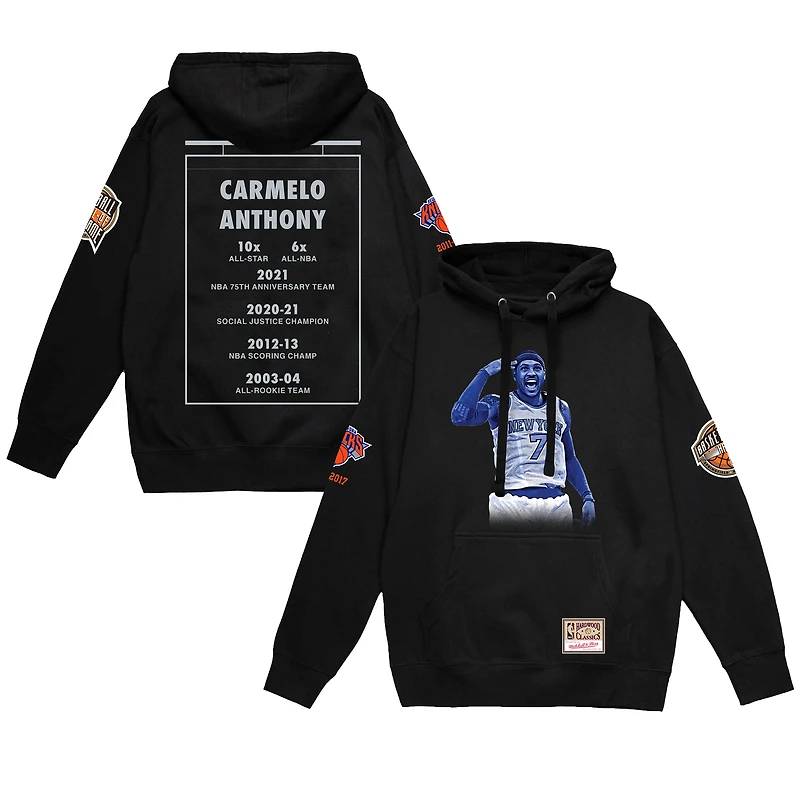 Sweat à capuche noir Carmelo Anthony Ultimate Player pour homme des New York Knicks