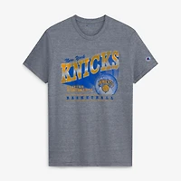 Men's Champion Gray New York Knicks Shooting Tri-Blend T-Shirt