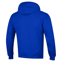Men's Champion Royal New York Knicks Arch Logo Powerblend Fleece Hoodie