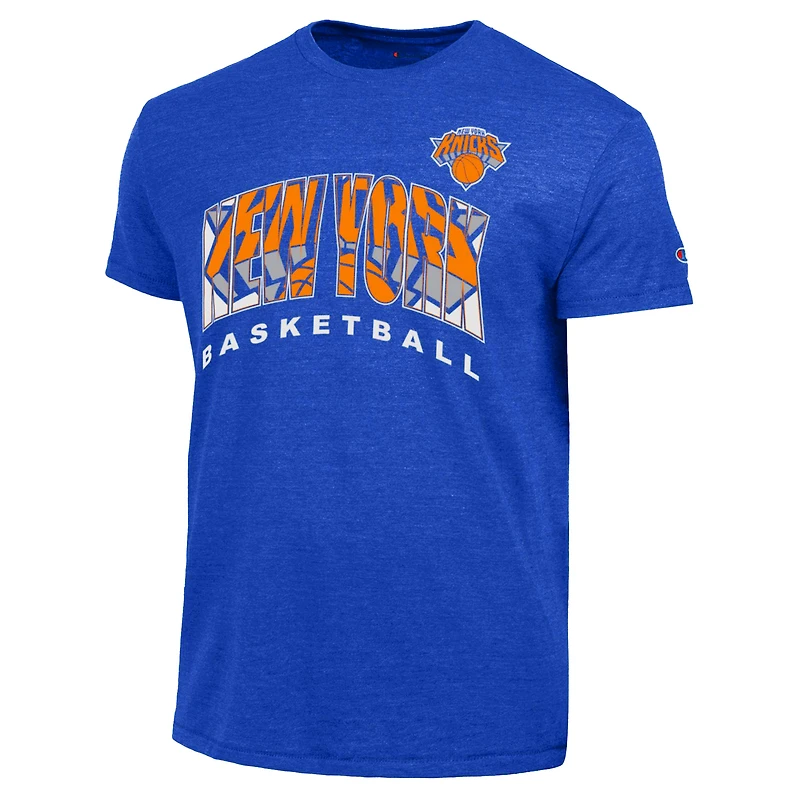 T-shirt homme Champion Royal New York Knicks Arch Logo Tri-Blend