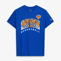 Men's Champion Royal New York Knicks Arch Logo Tri-Blend T-Shirt