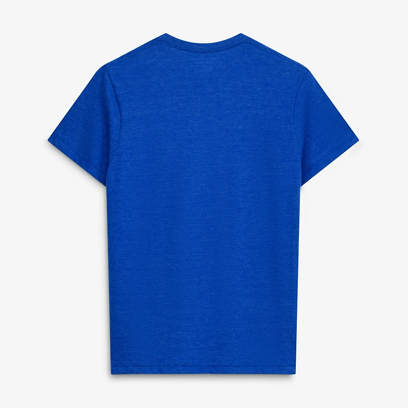 Men's Champion Royal New York Knicks Basketball Background Tri-Blend T-Shirt