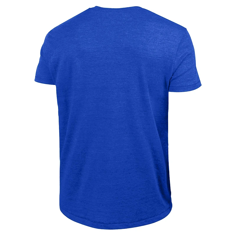 Men's Champion Royal New York Knicks Basketball Background Tri-Blend T-Shirt