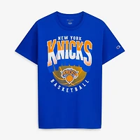 Men's Champion Royal New York Knicks Fade Jersey T-Shirt