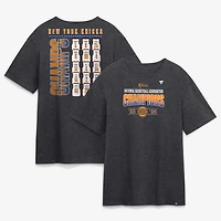 Men's Charcoal New York Knicks 2026 NBA Finals Champions Jersey Roster T-Shirt