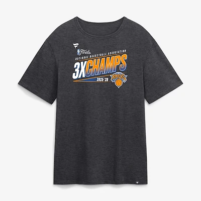Men's Charcoal New York Knicks Three-Time NBA Finals Champions T-Shirt