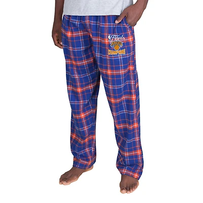 Men's Concepts Sport Blue/Orange New York Knicks 2026 NBA Finals Champions Ultimate Plaid Flannel Pants