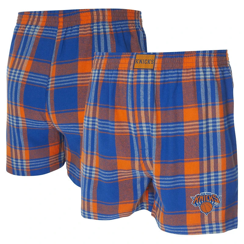 Men's Concepts Sport Blue New York Knicks Region Flannel Boxer Short