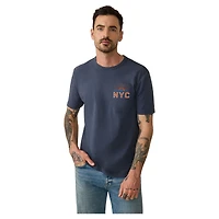 T-shirt FAHERTY bleu marine New York Knicks pour homme, délavé au soleil
