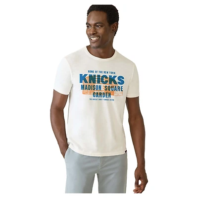 Men's FAHERTY White New York Knicks Madison Square Garden Sunwashed T-Shirt