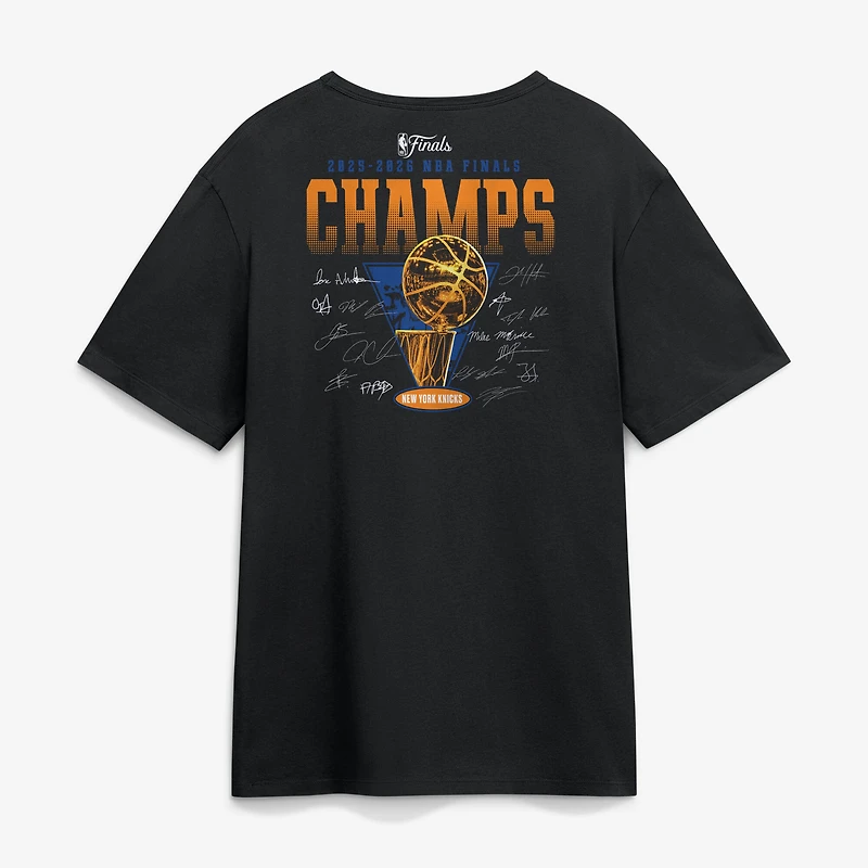 Men's Fanatics Black New York Knicks 2026 NBA Finals Champions Big & Tall Roster T-Shirt