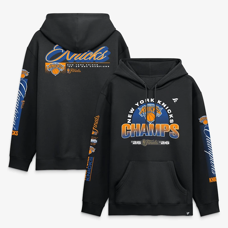 Men's Fanatics Black New York Knicks 2026 NBA Finals Champions Fleece Hoodie