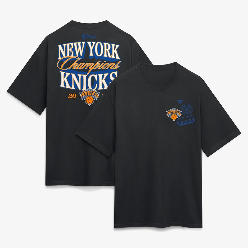 T-shirt épais Fanatics noir pour homme New York Knicks, champions NBA 2026, collection Legacy
