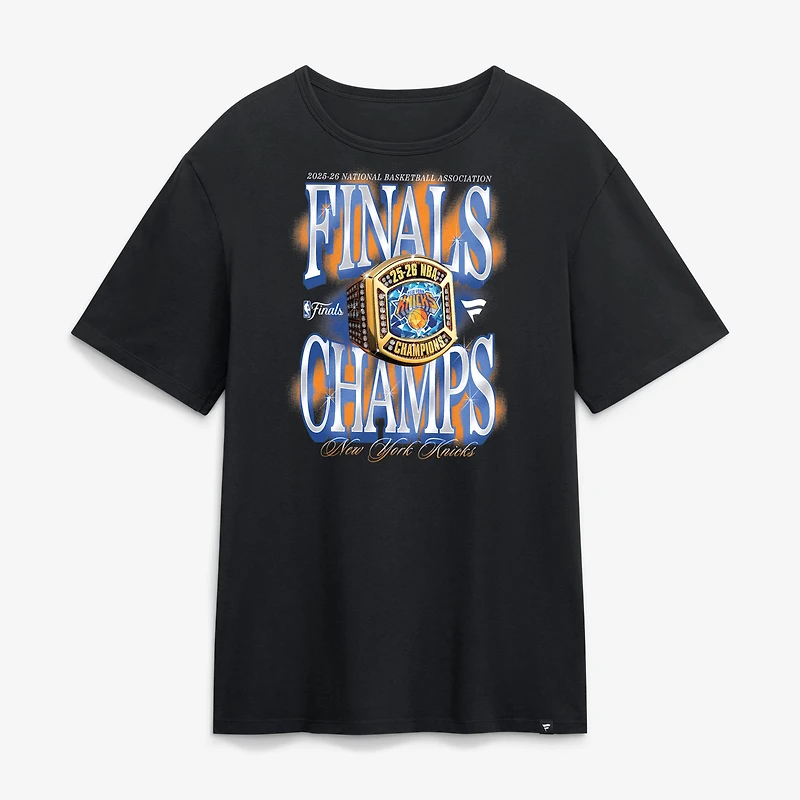 Men's Fanatics Black New York Knicks 2026 NBA Finals Champions Ring T-Shirt